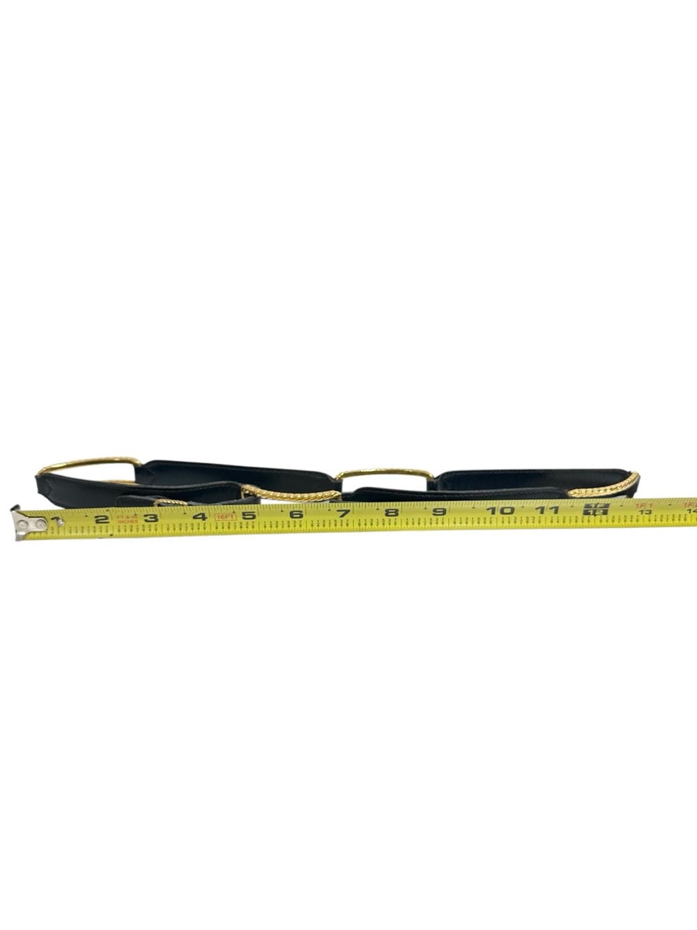 Gucci Gold & Navy Blue Leather Adjustable Vintage Classic Slim Belt Size 72/28 - Picture 12 of 15